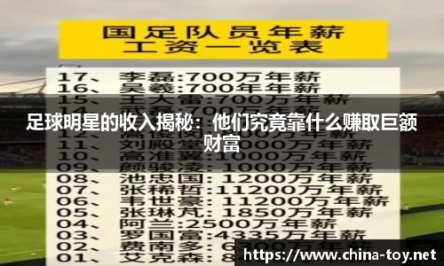 足球明星的收入揭秘：他们究竟靠什么赚取巨额财富